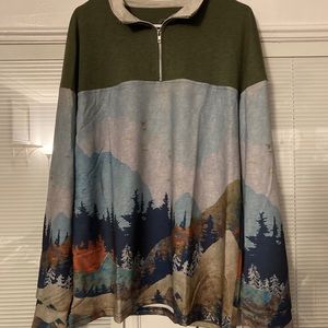 Mountain print long sleeve